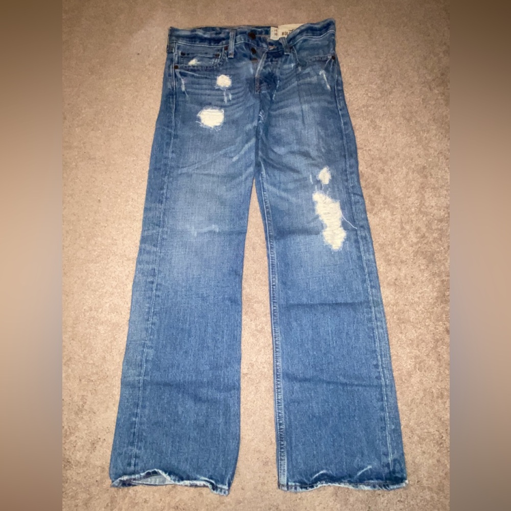 Distressed Blue Jeans